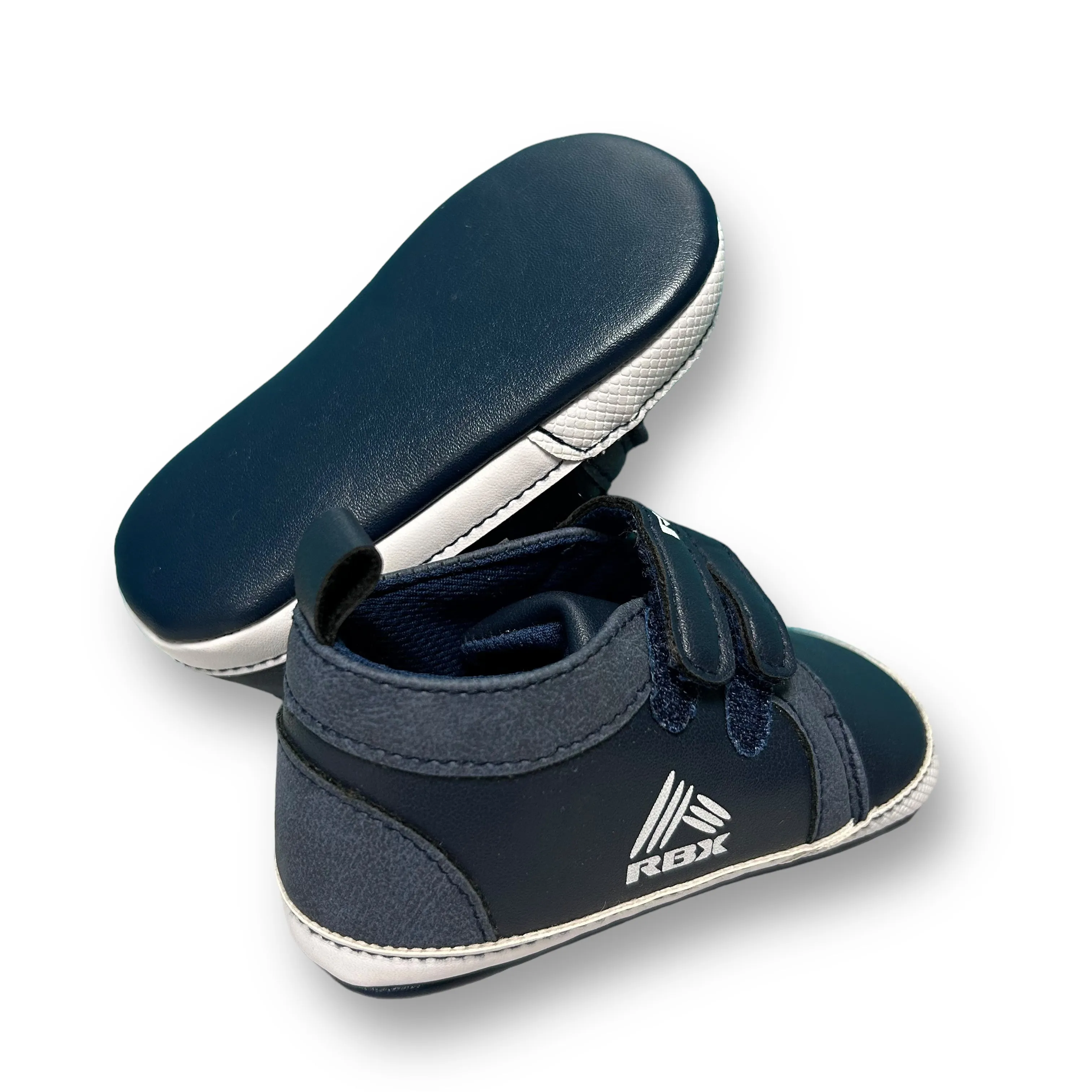 RBX Toddler Boy Size 4 Navy No-Tie Faux Leather Sneakers