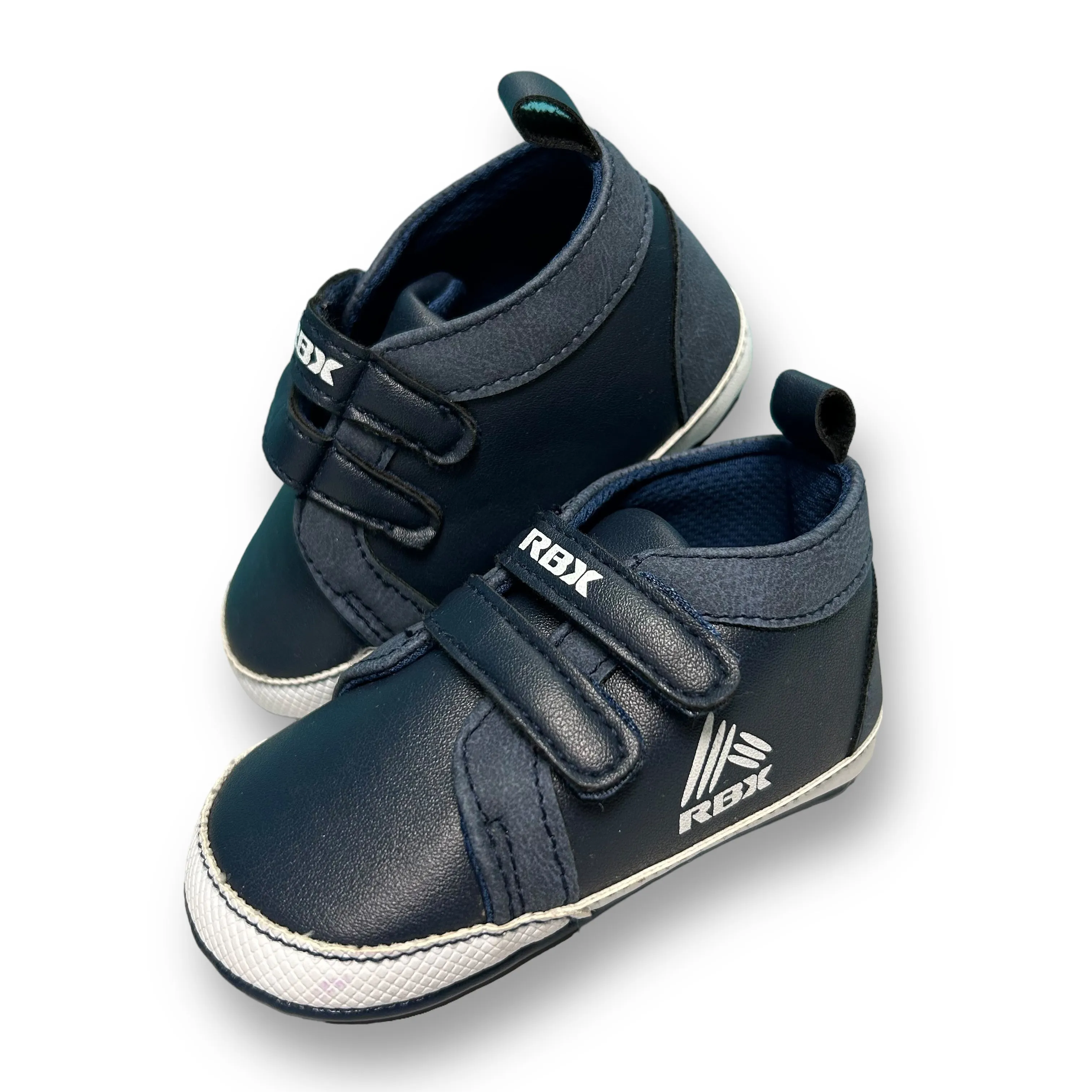 RBX Toddler Boy Size 4 Navy No-Tie Faux Leather Sneakers