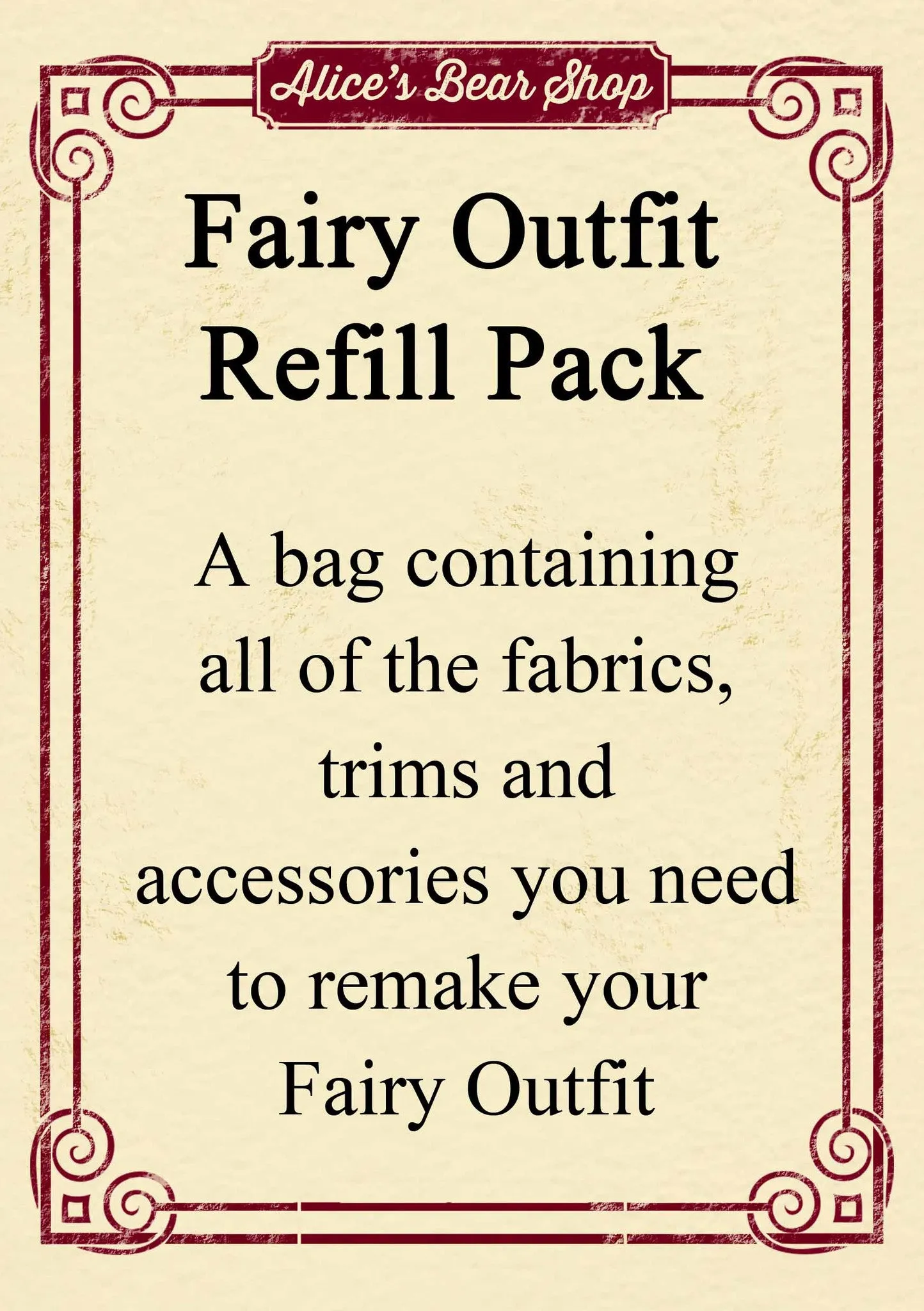 Refill Pack - Fairy Outfit - to fit our 54cm Rag Doll