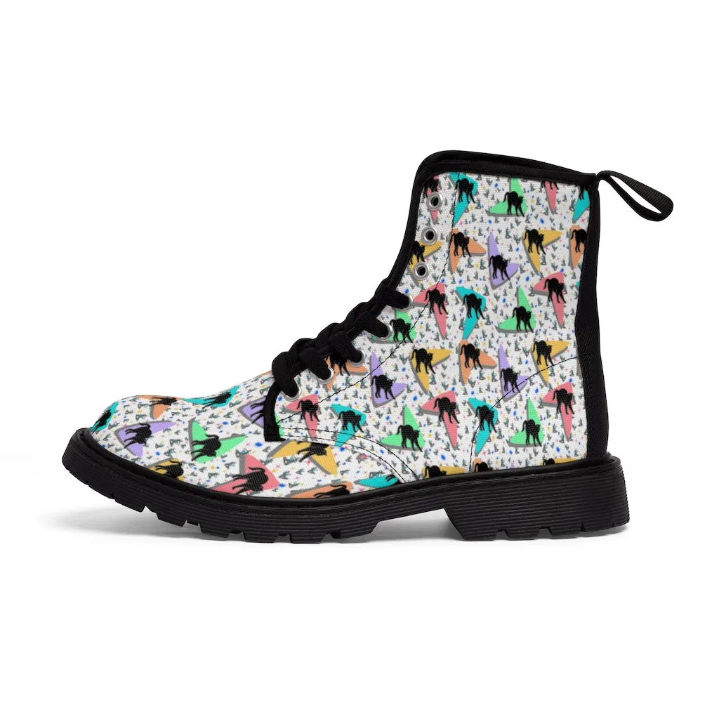 Retro Kitties Women's Canvas Boots