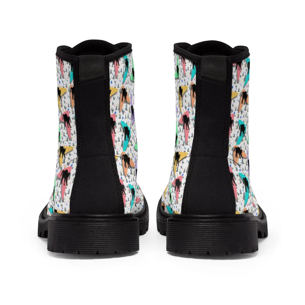 Retro Kitties Women's Canvas Boots