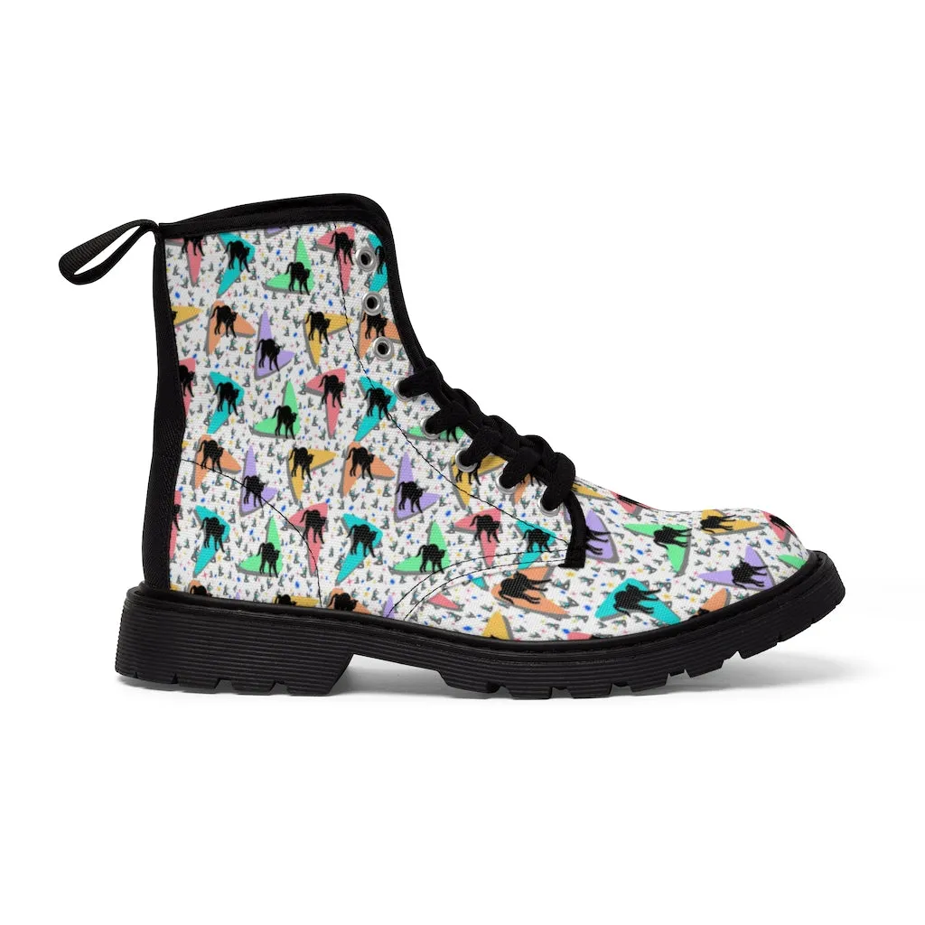 Retro Kitties Women's Canvas Boots