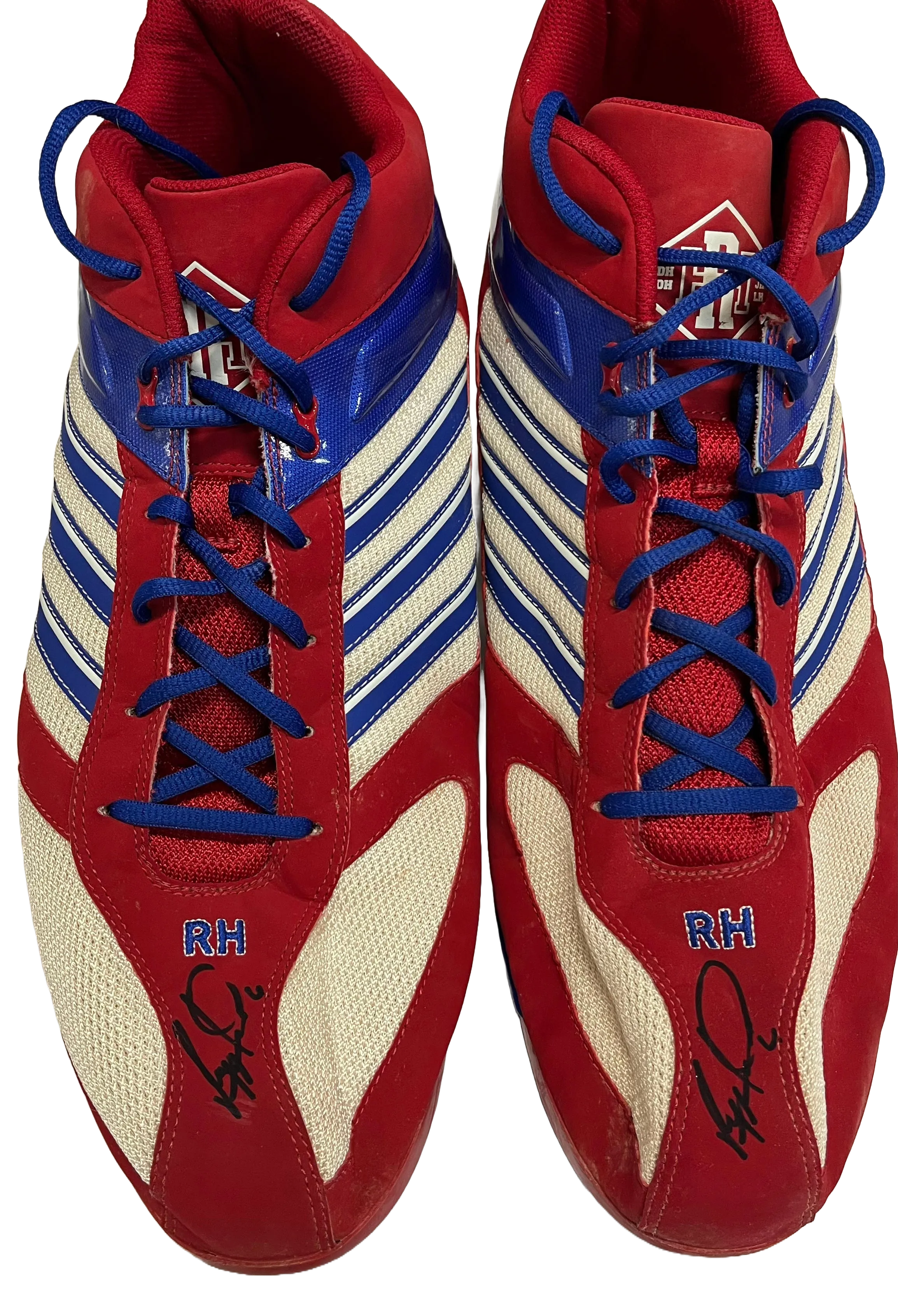 Ryan Howard Autographed Adidas Red/White/ Blue Cleats - Player's Closet Project