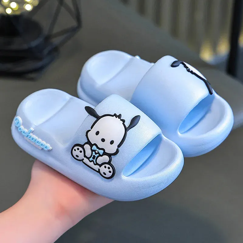 Sanrio Children's Slippers Summer Cute Cartoon Kuromi Boys and Girls Non Slip Soft Soled Indoors and Outdoors Beach Shoes