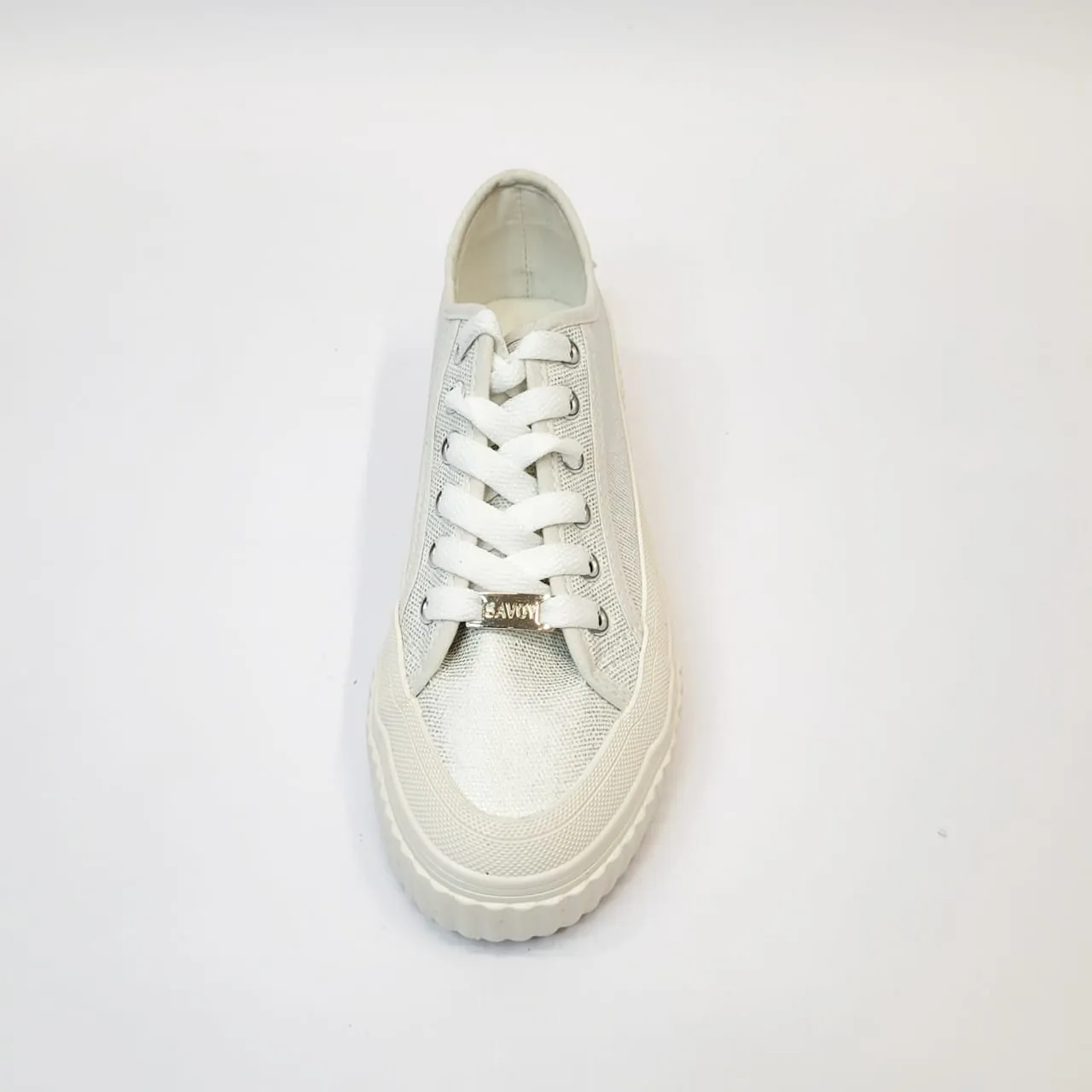 Savoy white lace up platform sneaker