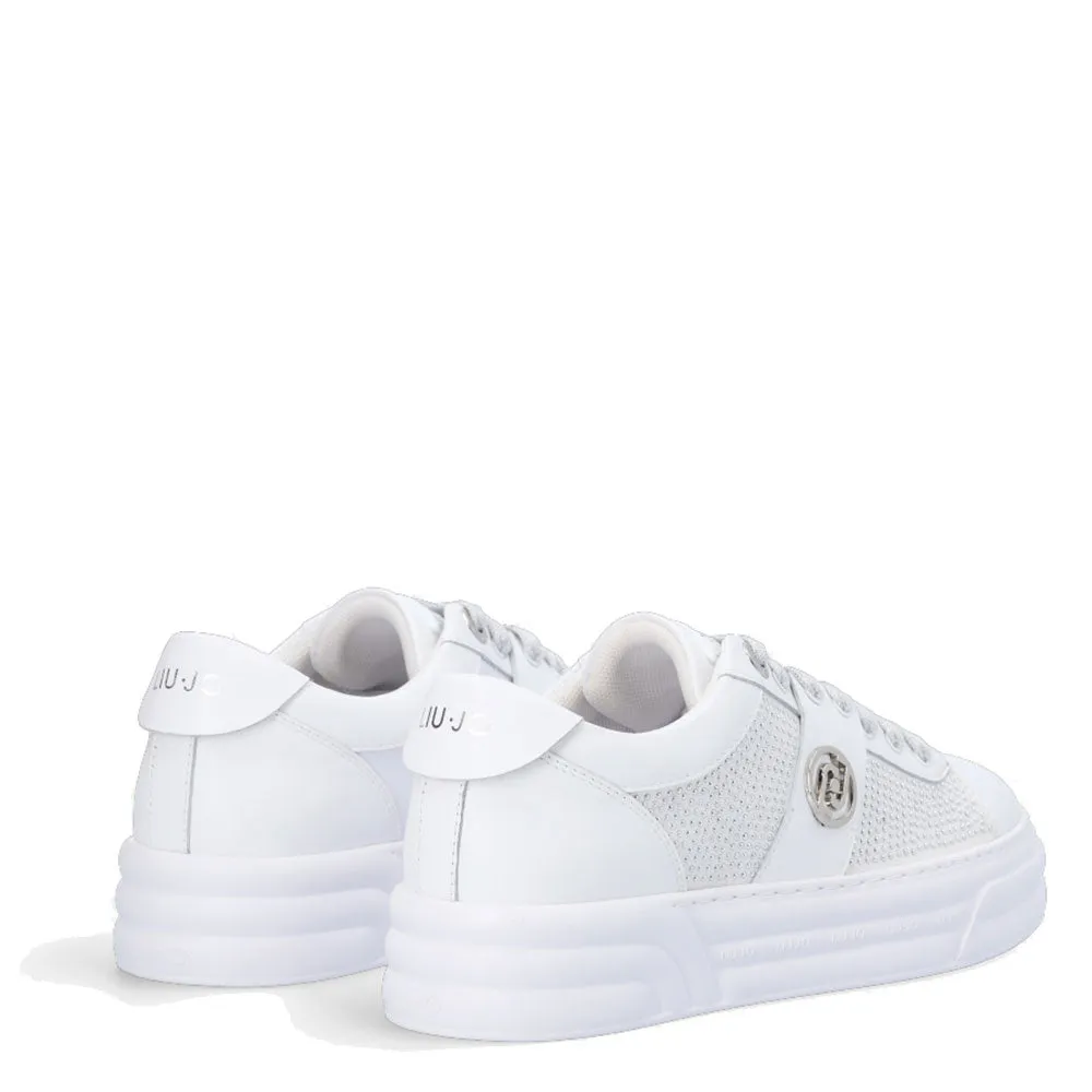 Scarpe Donna LIU JO Sneakers Cleo 14 in Pelle Bianca con Borchie