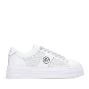 Scarpe Donna LIU JO Sneakers Cleo 14 in Pelle Bianca con Borchie