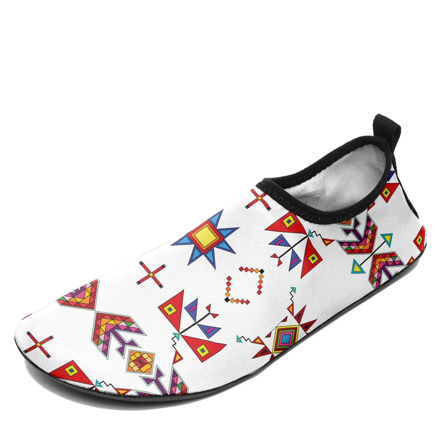 Scattered Generations White Kid's Sockamoccs Slip On Shoes