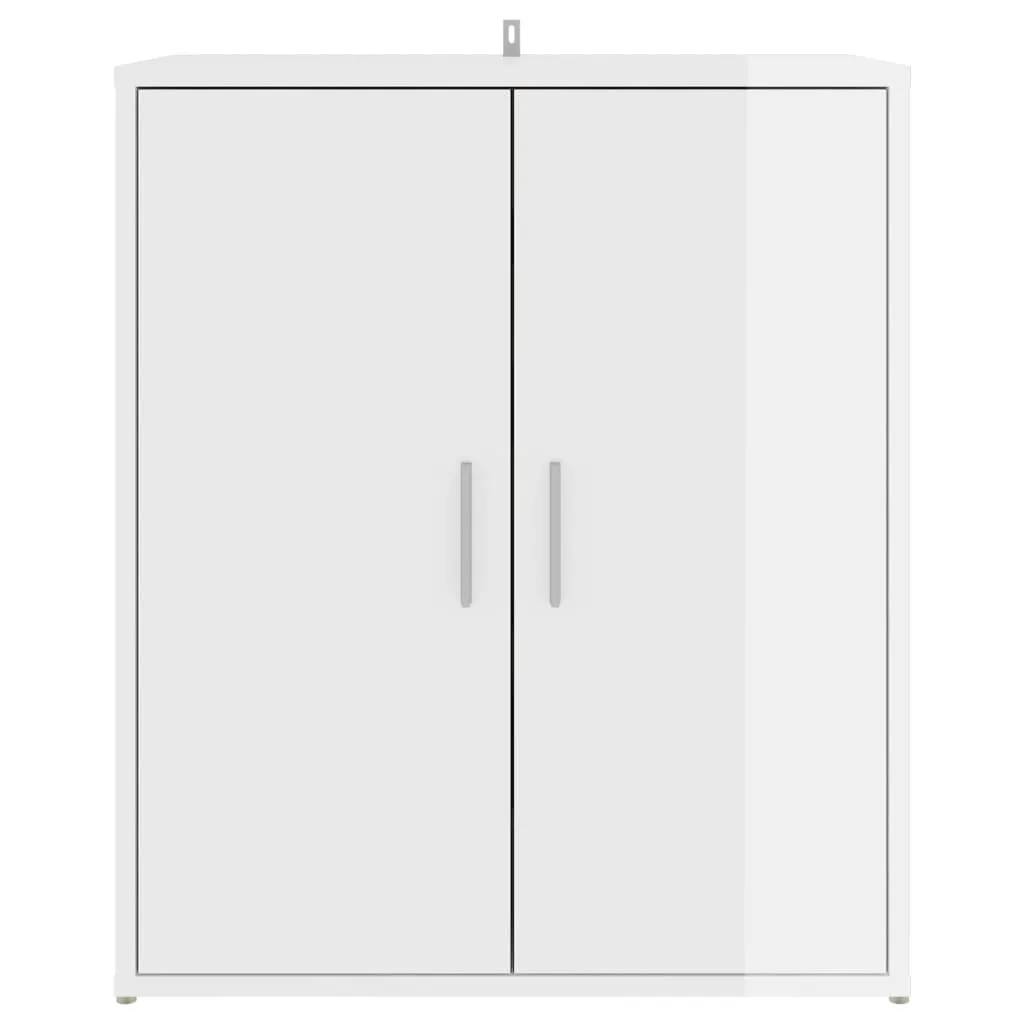 Shoe Cabinet High Gloss White 60x35x70 cm Engineered Wood