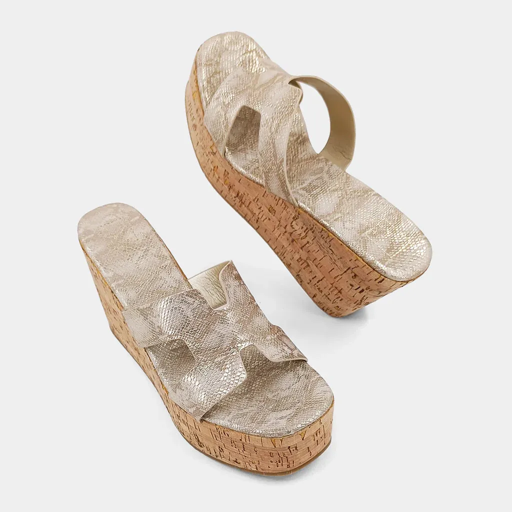 Shu Shop Kalinda Wedges - Taupe Snake