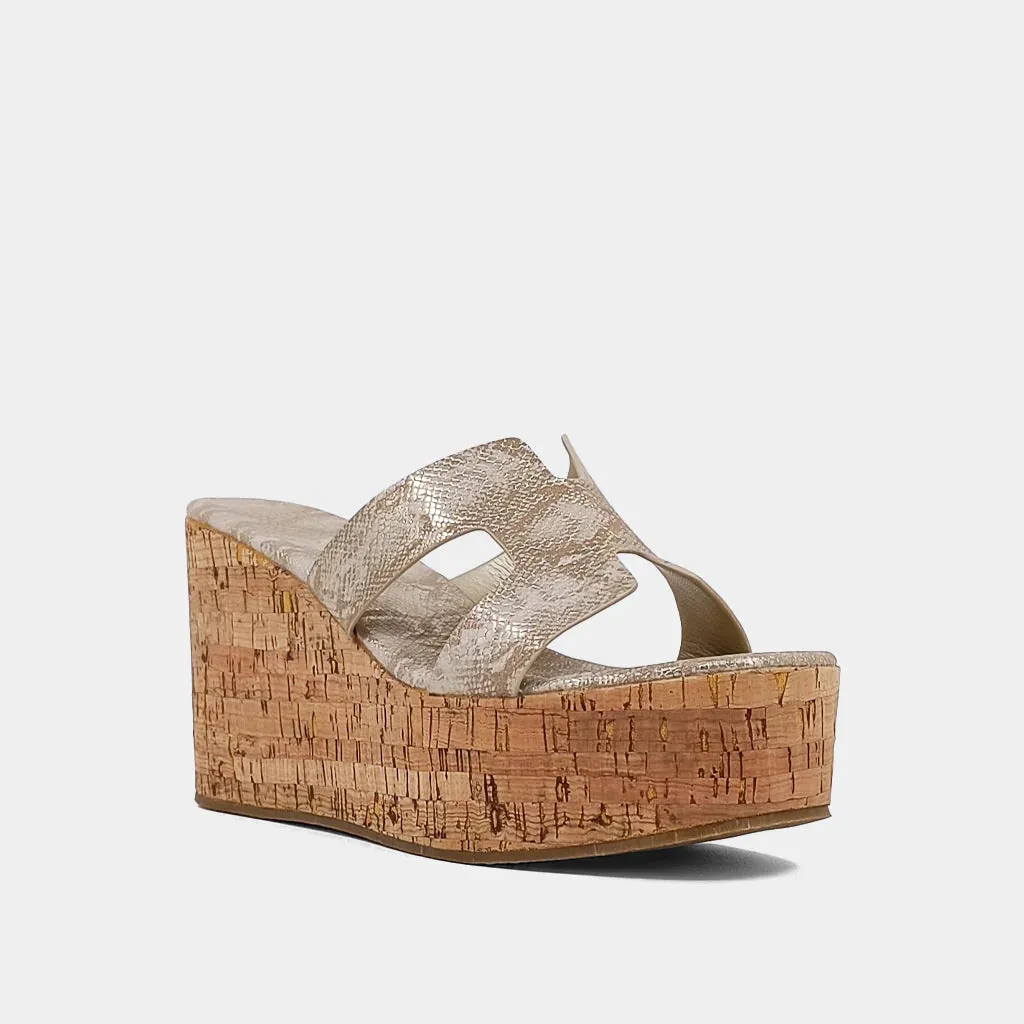 Shu Shop Kalinda Wedges - Taupe Snake