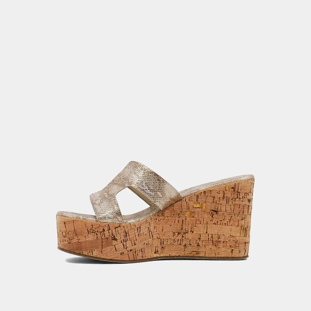 Shu Shop Kalinda Wedges - Taupe Snake