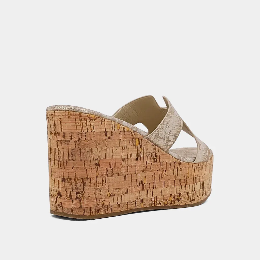 Shu Shop Kalinda Wedges - Taupe Snake