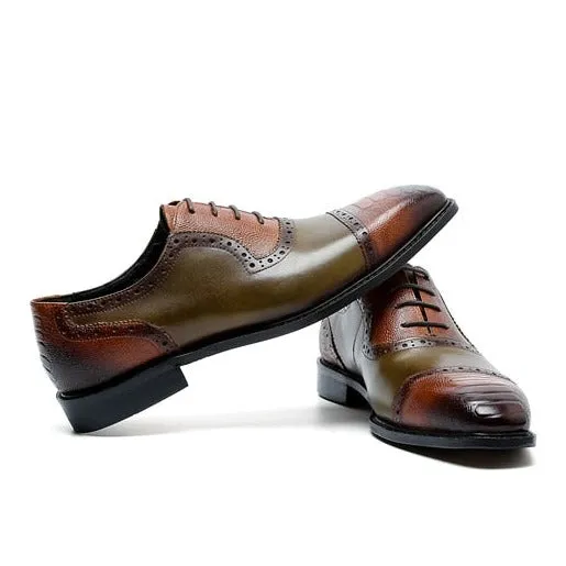 SnakeLux Leather Pointed Toe Oxford Dress Shoes