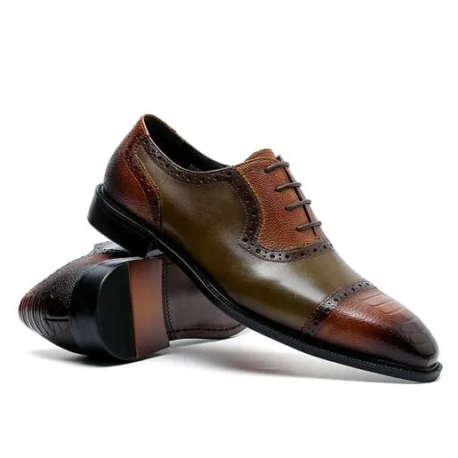 SnakeLux Leather Pointed Toe Oxford Dress Shoes