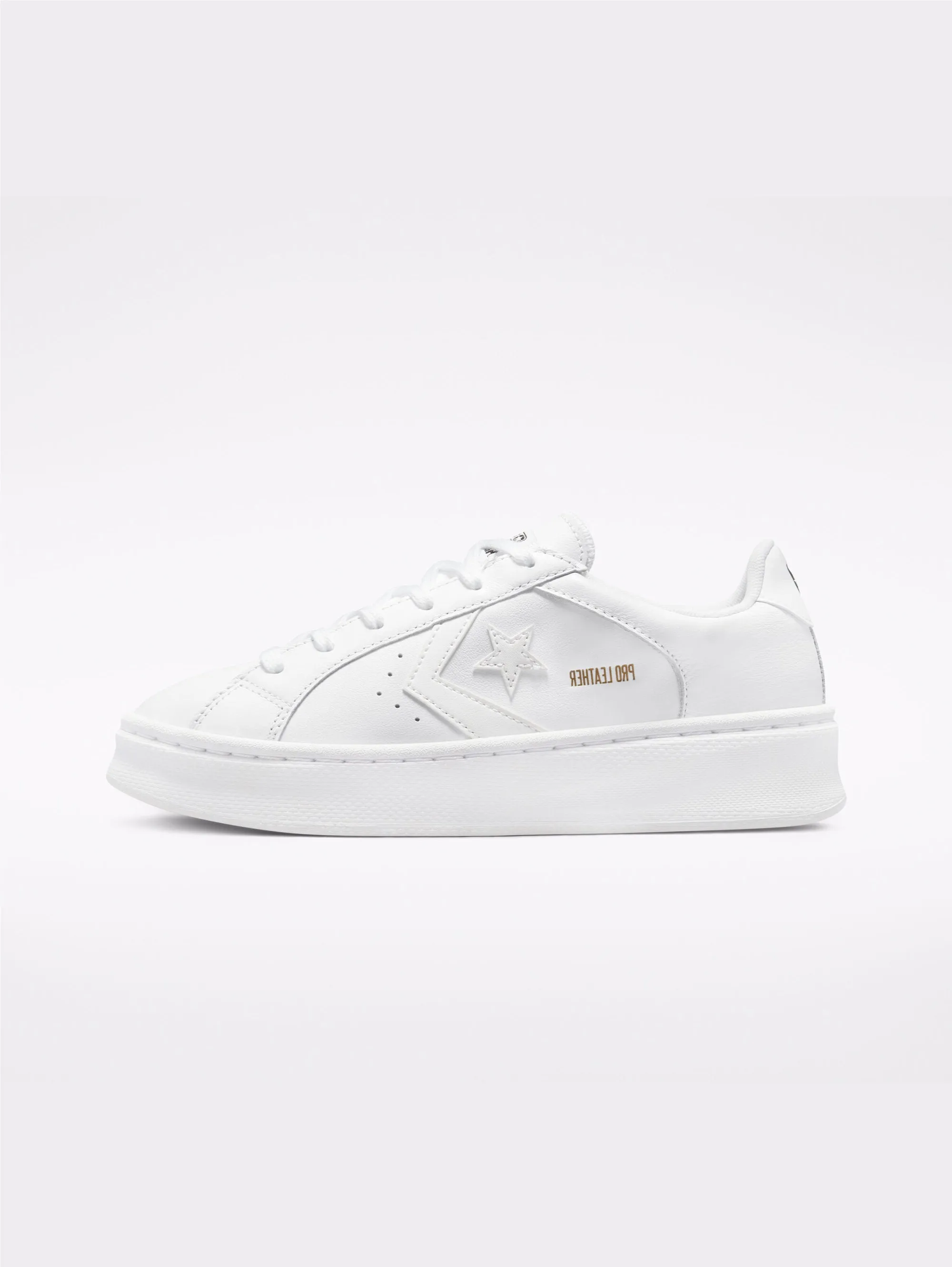 Sneakers Platform Bassa in Pelle White