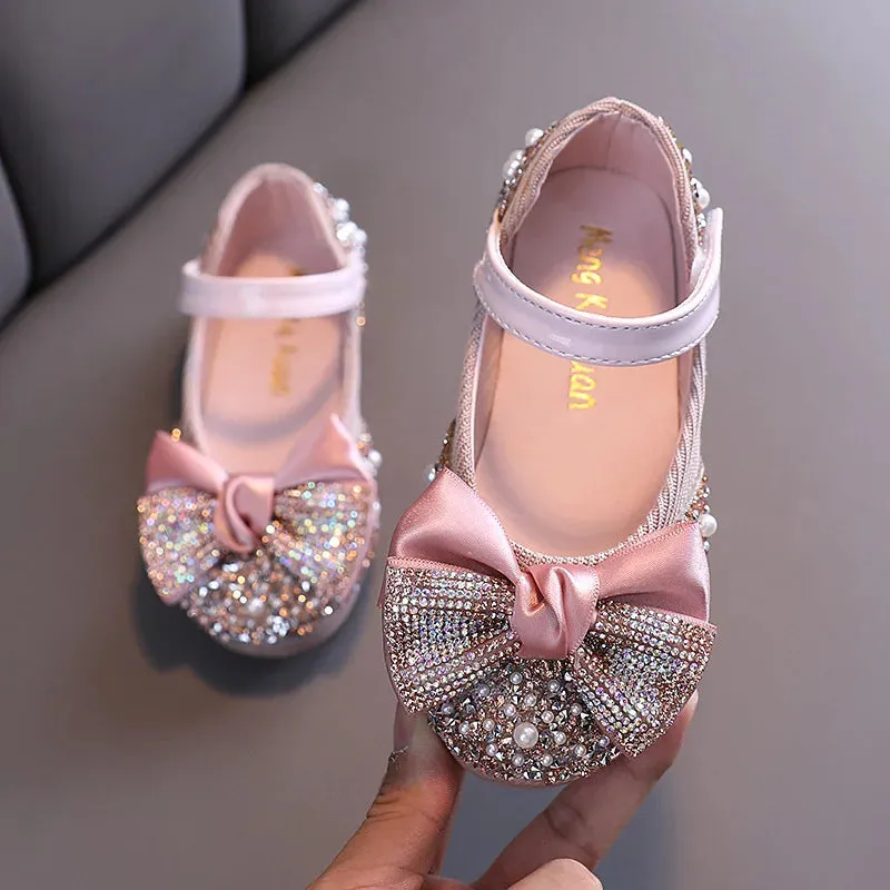 Summer Baby Girls Sandals Children Sandals Toddler Infant Kids Slip On Pearl Crystal Single Princess Roman Shoes Size 21-36