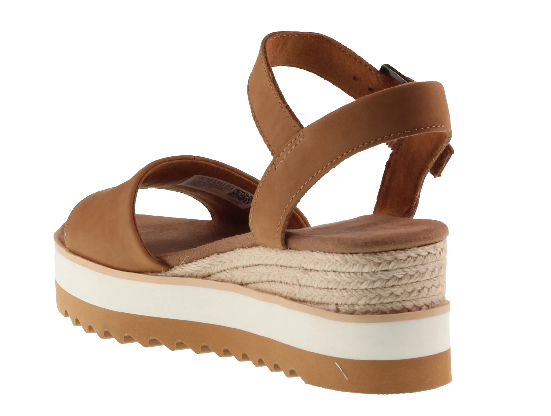 Toms Shoes Womens Diana Wedge Sandal Leather Tan