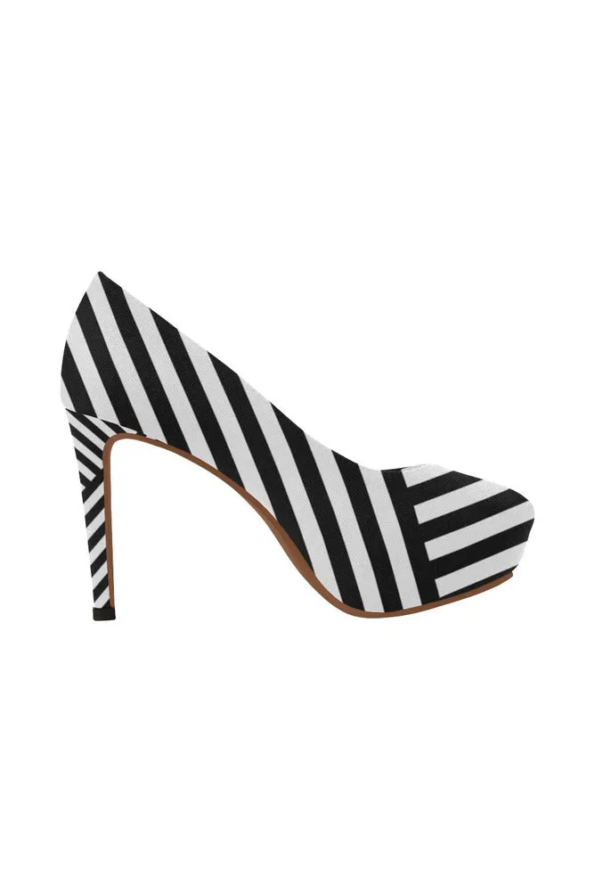 Uniquely Striped Women's High Heels