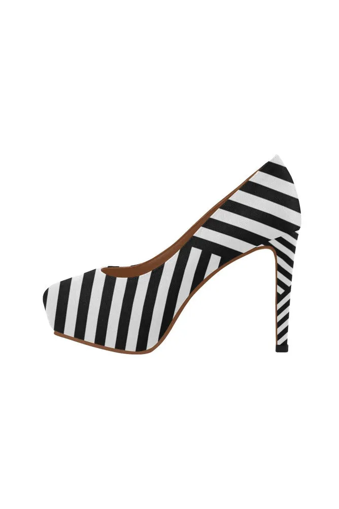 Uniquely Striped Women's High Heels