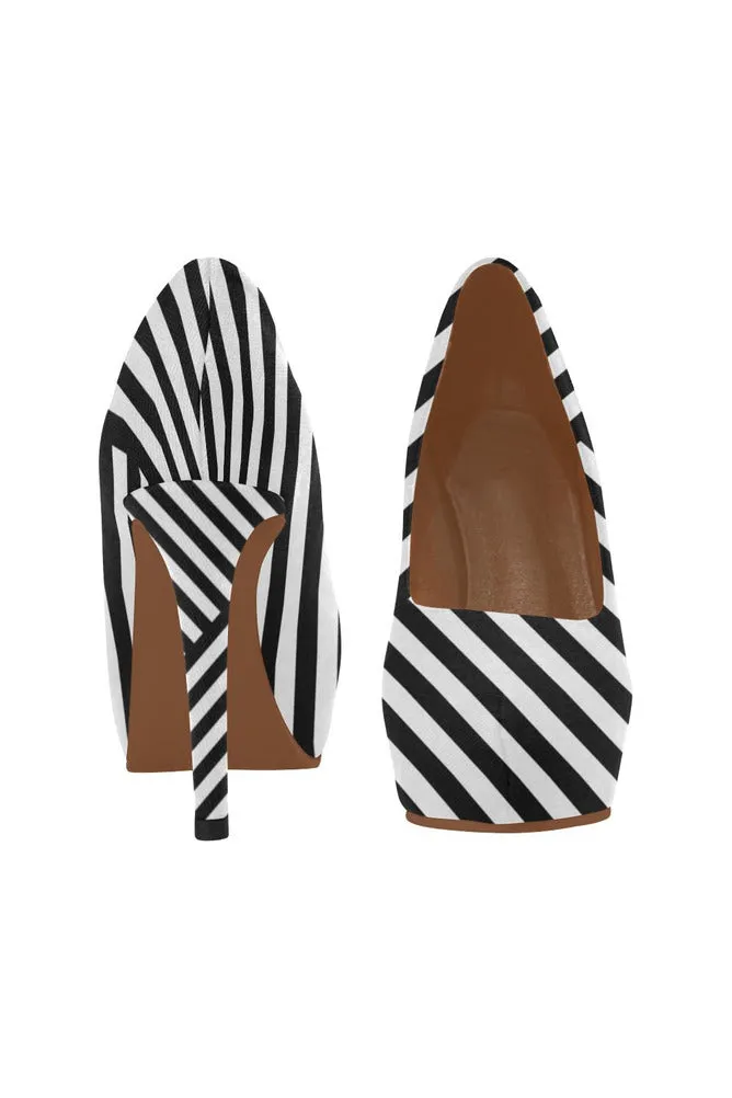 Uniquely Striped Women's High Heels