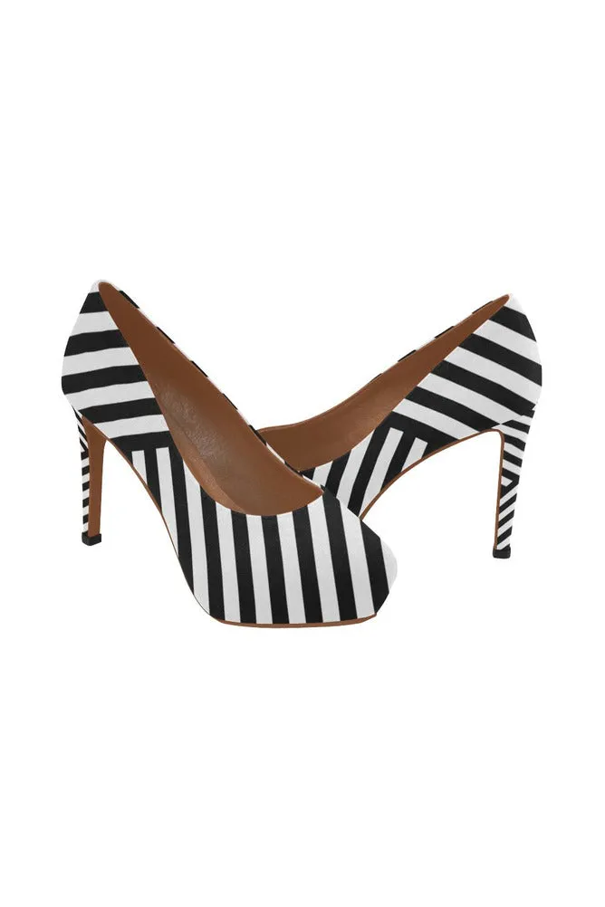 Uniquely Striped Women's High Heels