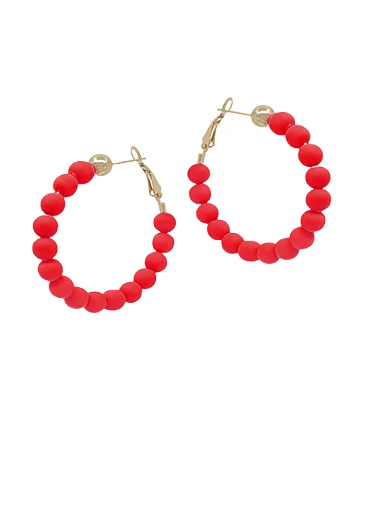 Winnie Clay Ball Hoops-Red