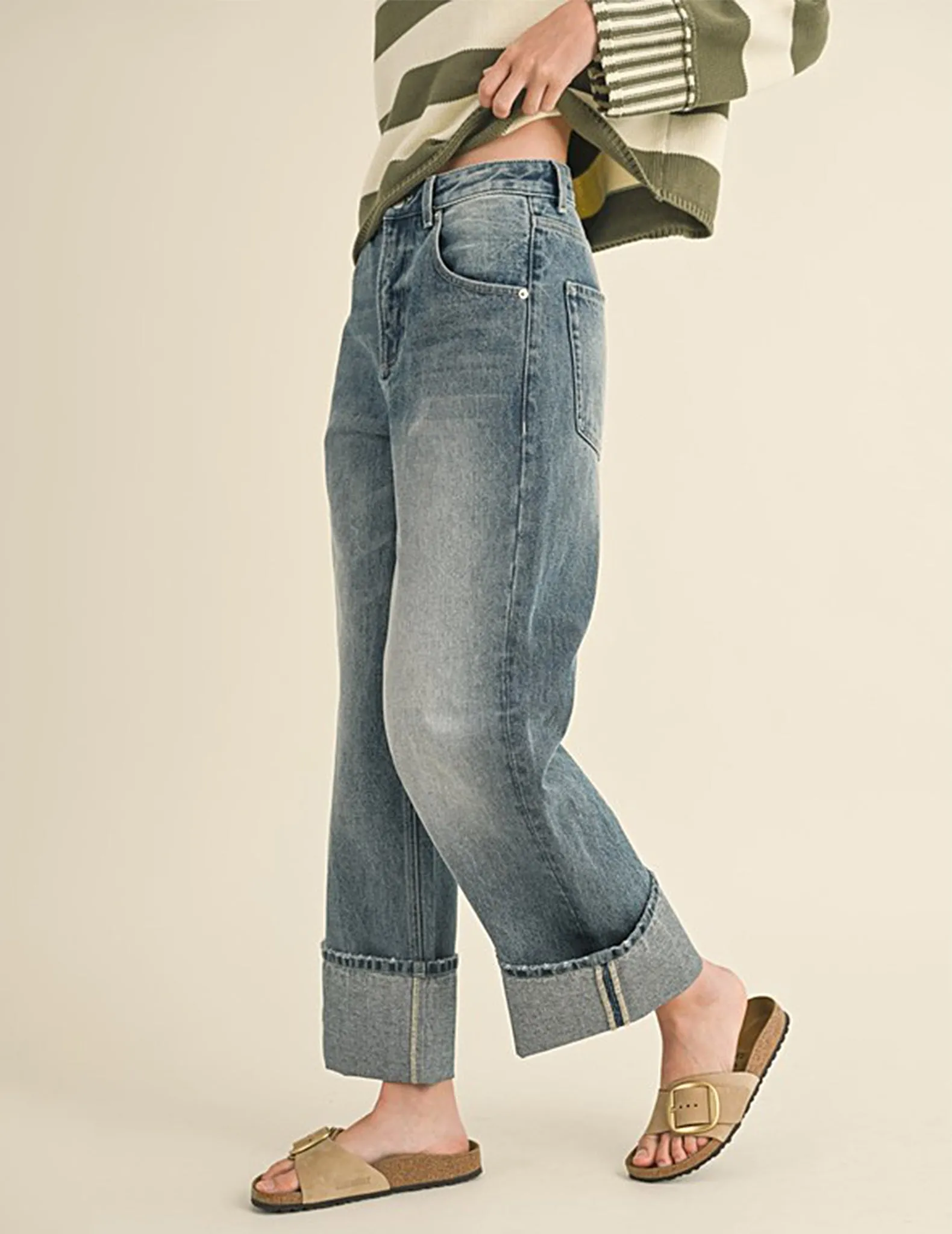 Winona Straight Leg Cuffed Jeans