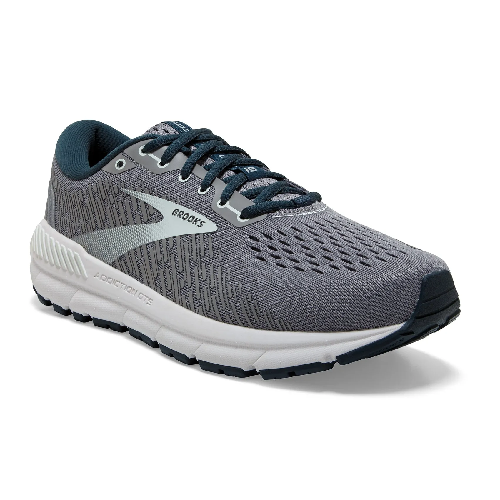 Women's Addiction GTS 15 Running Shoe - Grey/Navy/Aqua - Regular (B)