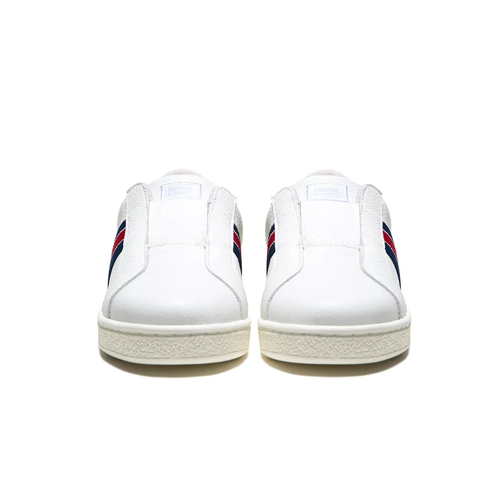 Women's Bishop White Blue Red Leather Sneakers 91733-051