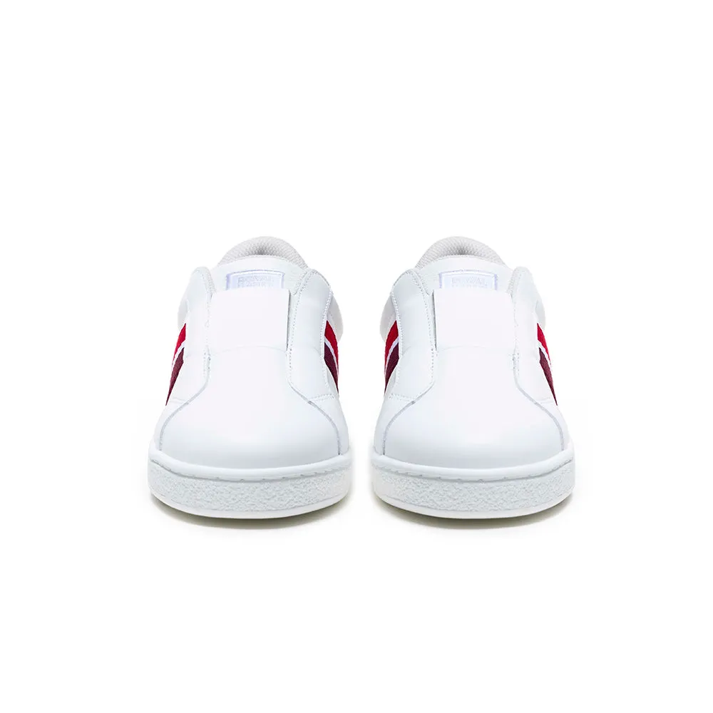 Women's Bishop White Red Black Leather Sneakers 91742-019