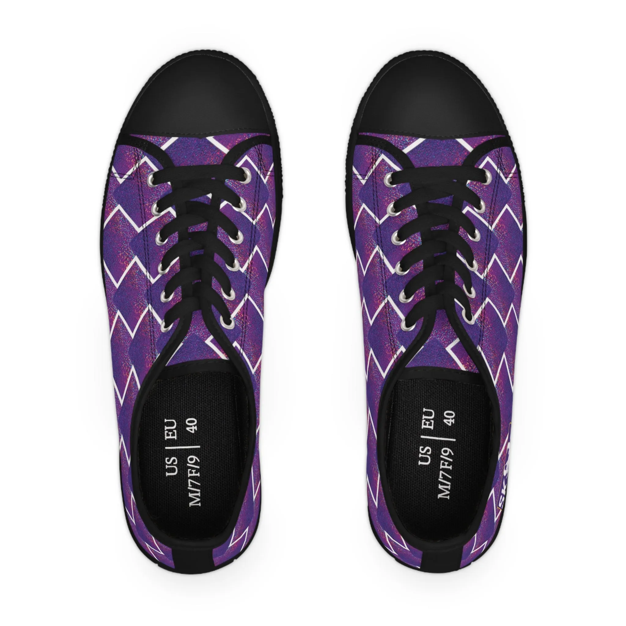 Women's Low Top Sneakers - Purple Sparkle