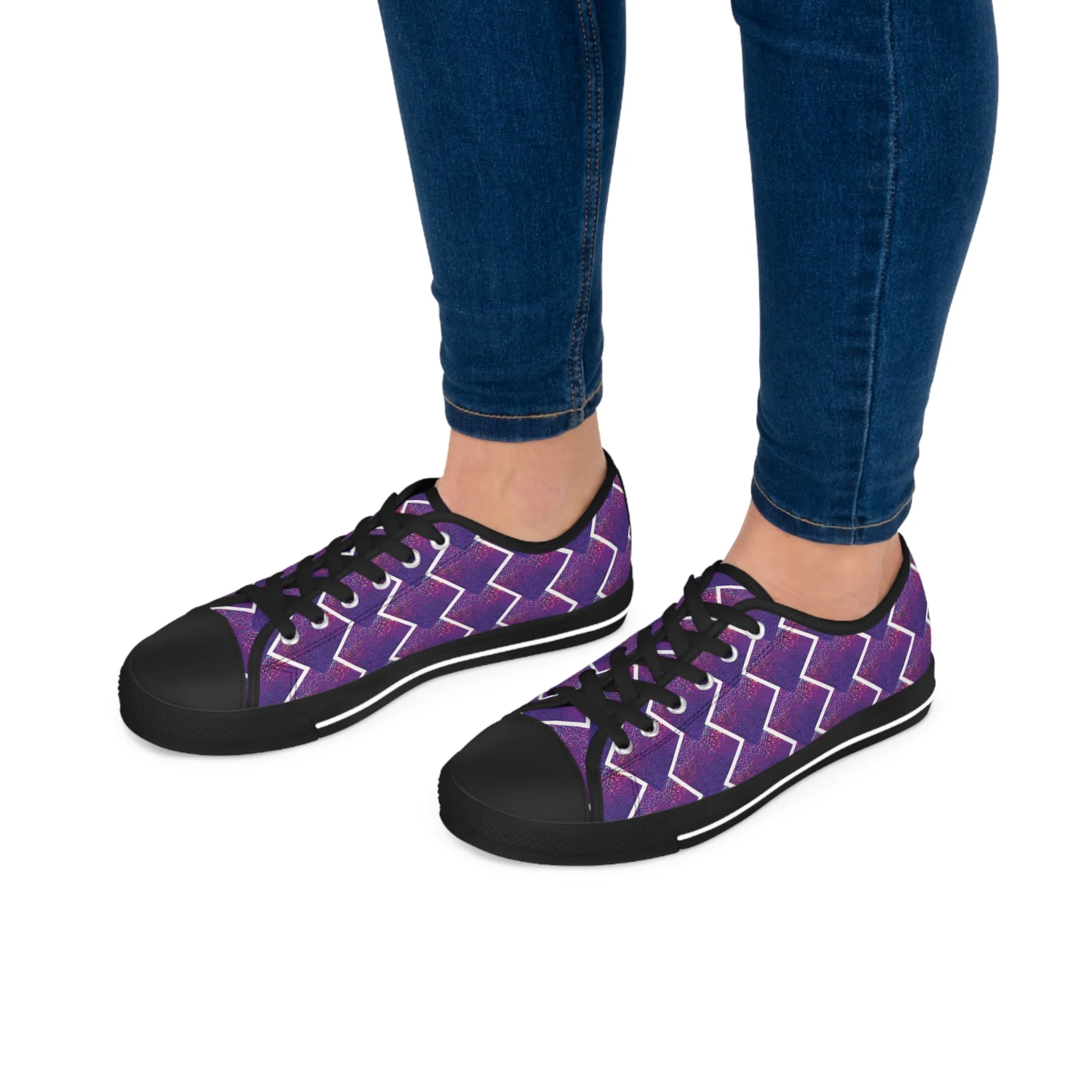 Women's Low Top Sneakers - Purple Sparkle