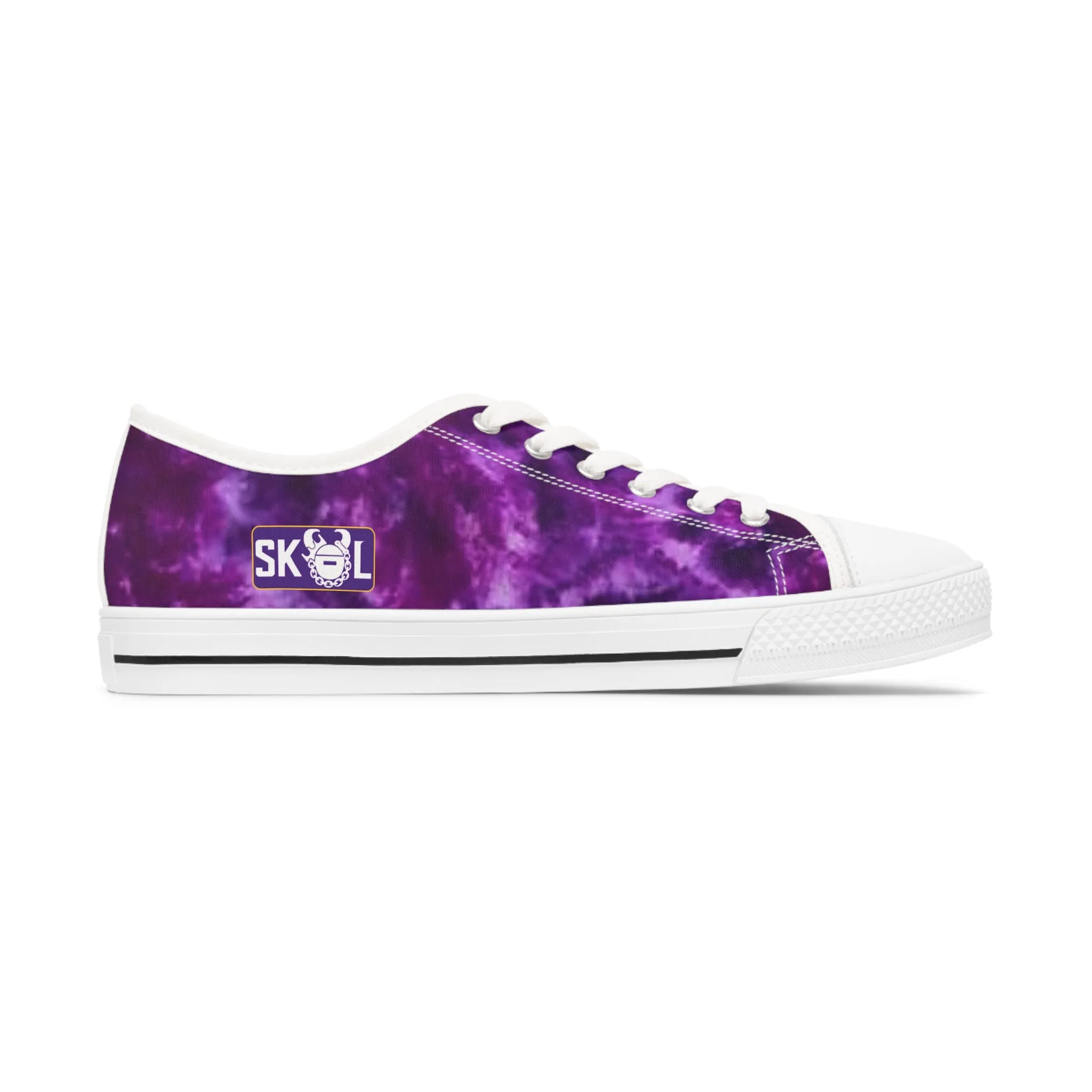 Women's Low Top Sneakers - Purple/Gold Tie Dye