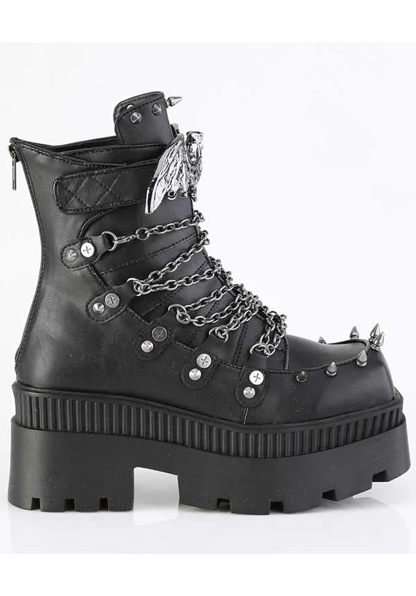 Wrath-55 [Black] | PLATFORM BOOTS [PREORDER]