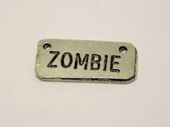 Zombie With 2 Holes Genuine American Pewter Charm