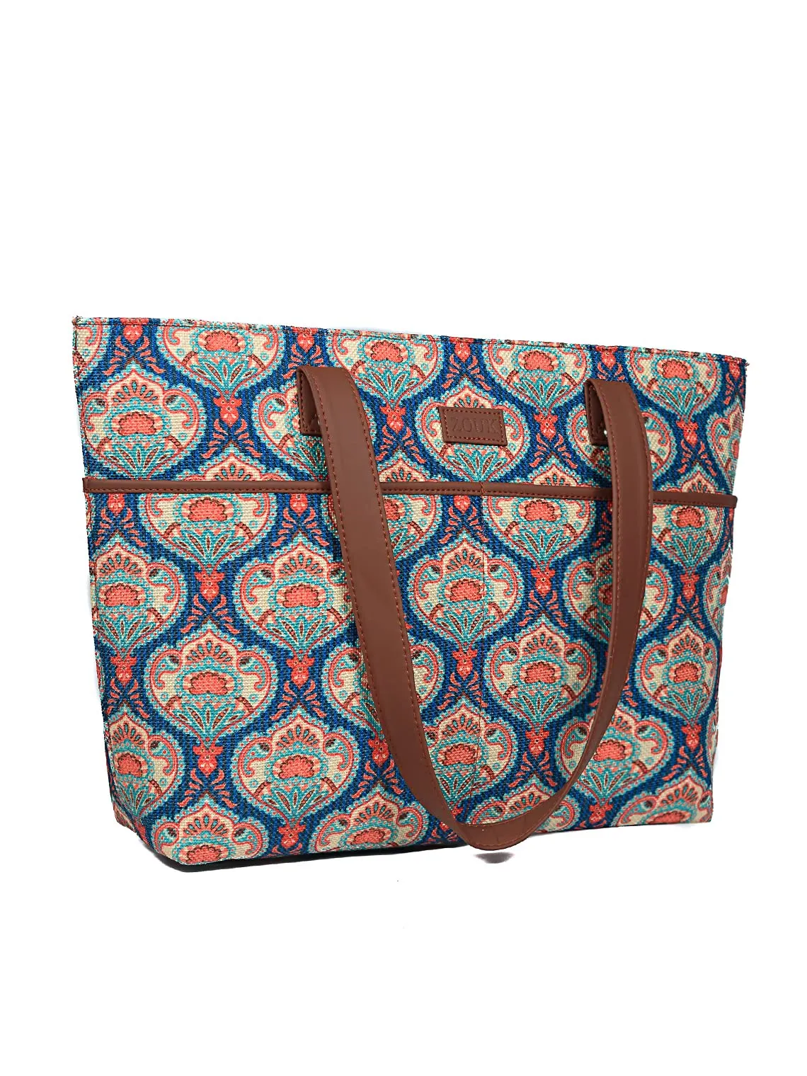 ZOUK Tote Bags for Women - Handmade Bags for Daily Use - Vegan Leather Handbags with Double Handle - Printed Totes for Women